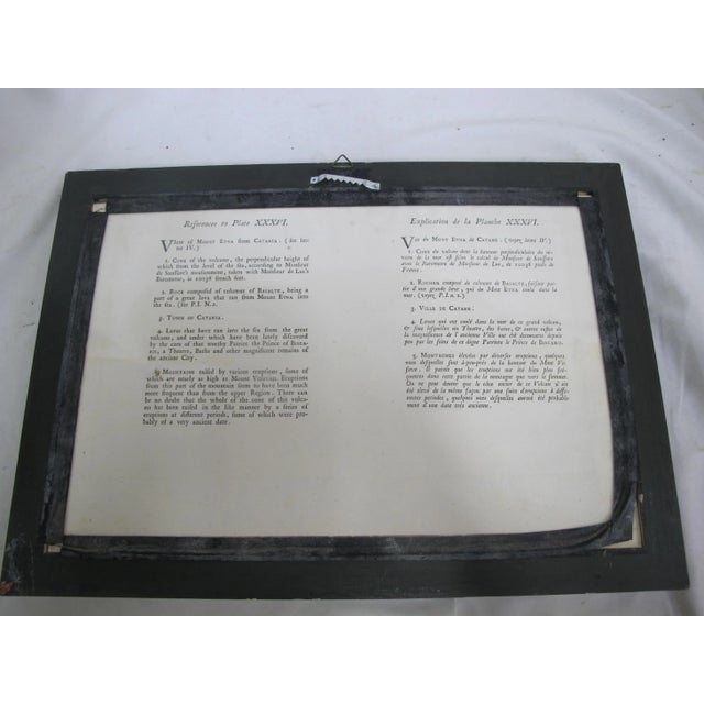 Wood Pietro Fabris Watercolor Engraving Plate XXXVI View of Mount Etna From Catania For Sale - Image 7 of 9