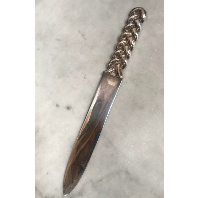 Vintage Sterling Silver Letter Opener Torchon, Italy, 1970s For Sale - Image 9 of 9