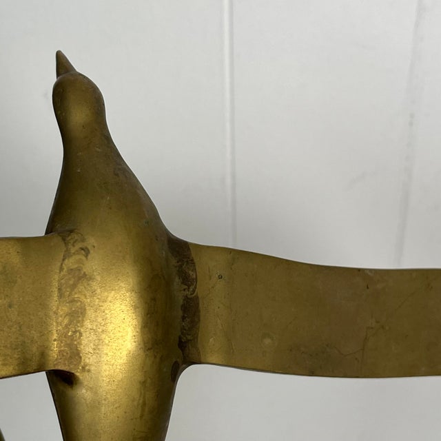 Vintage Mid-Century Modern Brass Flying Seagull Sculpture Solid Brass For Sale In Saint Louis - Image 6 of 12