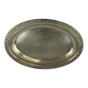 Mid 20th Century Waldorf Astoria Hammered Silverplate Large Serving Tray