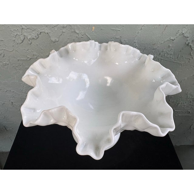 Vintage Fenton Milk Glass Hobnail Pedestal Compote Bowl 6.5” For Sale In Orlando - Image 6 of 8