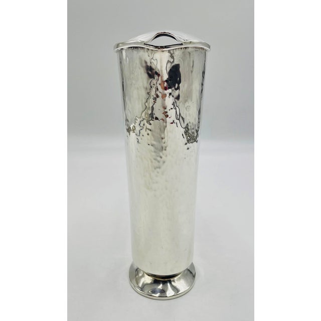 1960s Los Castillo Silver-Plated Pitcher With Lapis Bird Handle, Taxco For Sale In Los Angeles - Image 6 of 16