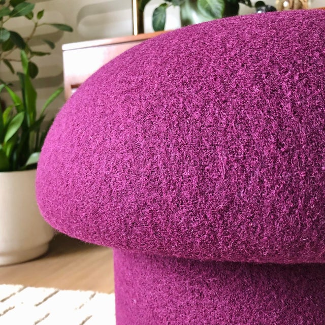Purple Mushroom Ottoman in Plum Wool For Sale - Image 8 of 11