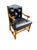 Barnard & Simonds Vintage Barnard & Simonds Black Leather Armchair | 1960s American Traditional | Button-Tufted Leather & Bobbin-Turned Wood For Sale - Image 4 of 18