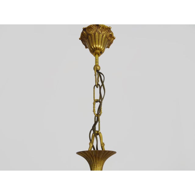 Vintage Bronze Suspension Chandelier with 12 Lights, 1960s For Sale - Image 10 of 11