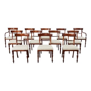 Set of Twelve English Regency Style Mahogany Dining Chairs For Sale