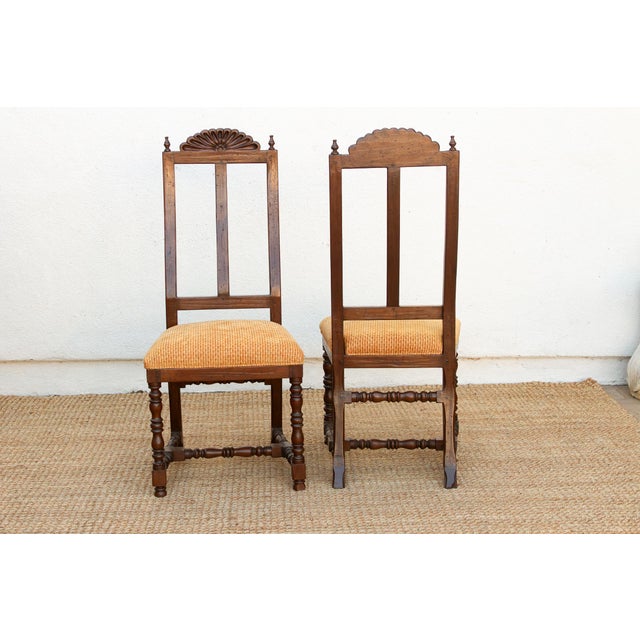 Brown Pair of Spanish Colonial Carved Chairs For Sale - Image 8 of 11