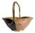 Aldo Tura for Macabo Cusano Goat Leather, Wood, & Brass Handled Bowl, Italy 1960s For Sale