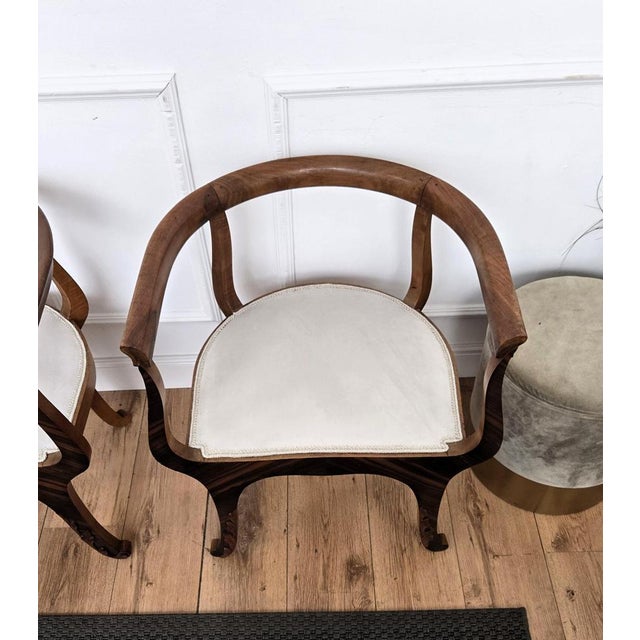 Mid-Century Art Deco Italian Briar Wood Lounge Armchair, 1940s For Sale - Image 11 of 12