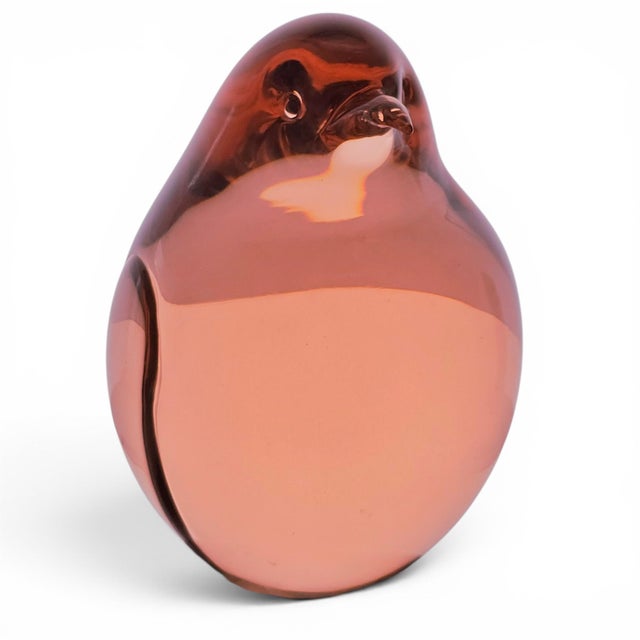 Pink Signed Seguso Vetri d'Arte Murano Art Glass Penguin Sculpture 5" For Sale - Image 8 of 11