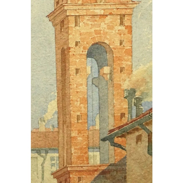 Carl Mell, View of the Church of the Holy Apostles in Florence, 20th Century, Watercolor For Sale - Image 11 of 18