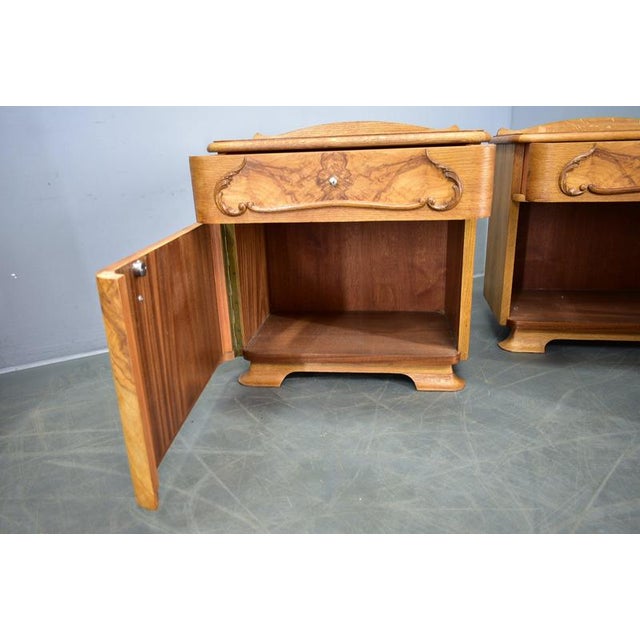 Wood Art Deco Bedside Tables, Czechoslovakia, 1939, Set of 2 For Sale - Image 7 of 18