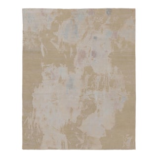 Rug & Kilim’s Modern Abstract Rug, Cream White and Ivory With Painterly Pattern For Sale