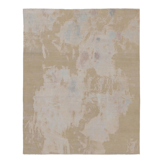 Rug & Kilim’s Modern Abstract Rug, Cream White and Ivory With Painterly Pattern For Sale
