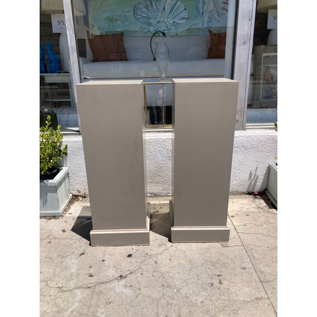 French Traditional Pedestals Paint Classic French Gray For Sale In Los Angeles - Image 6 of 11