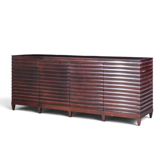 Contemporary Barbara Barry for Baker Mahogany Fluted Sideboard Credenza For Sale - Image 3 of 10