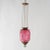 Antique Victorian Cut To Clear Cranberry Glass & Brass Hanging Hall Light Circa 1880 For Sale - Image 6 of 11