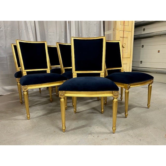 21st Century Louis XVI Style Gold Gilded Ethan Allen Chairs, Set of 8 For Sale - Image 12 of 16