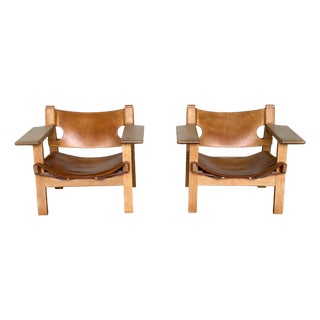 Spanish Chairs by Børge Mogensen for Fredericia Stolefabrik, 1960s, Set of 2 For Sale