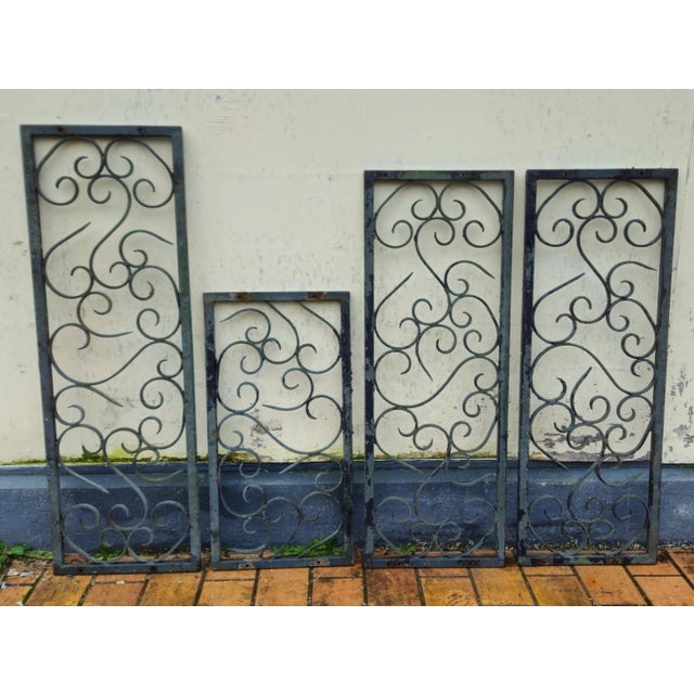 Antique Decorative Wrought Iron Panels, 1890s, Set of 4 For Sale - Image 9 of 9