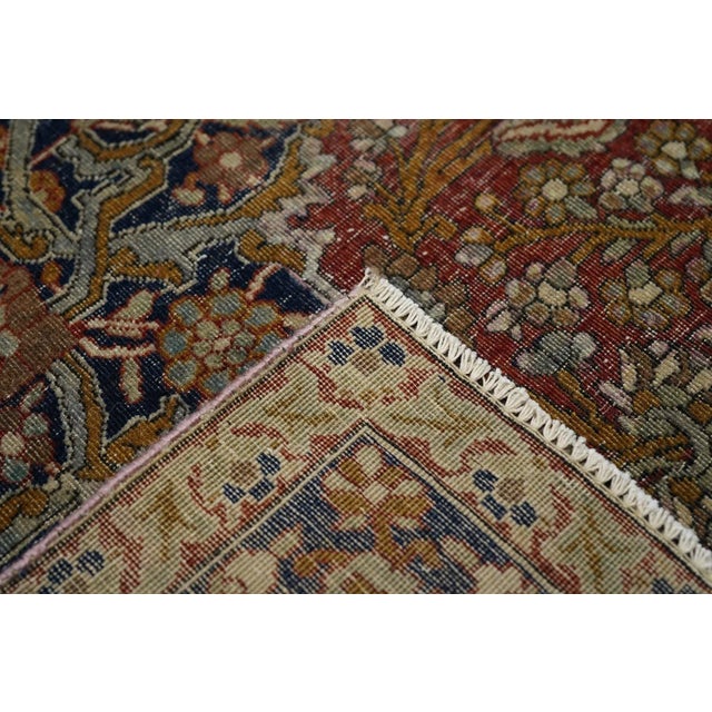 Late 19th Century Antique Mohtasham Kashan Rug 4'2'' x 6'9'' For Sale - Image 9 of 12