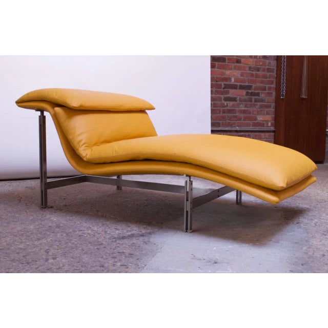 Postmodern Leather "Wave" Chaise by Giovanni Offredi for Saporiti For Sale - Image 13 of 13