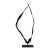 Large Suar Wood Sculpture, Burnt Finish on Black Metal Stand, Modern Organic For Sale