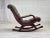 1950s Chesterfield Rocking Chair in Green Leather and Teak, 1950s For Sale - Image 5 of 17