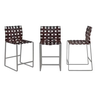 Mark Albrecht Studio Webbed Counter Stools- Set of 3 For Sale