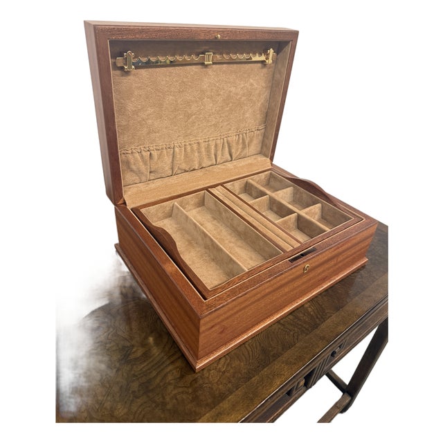 Agresti Luxury Burl Wood Jewelry Box For Sale