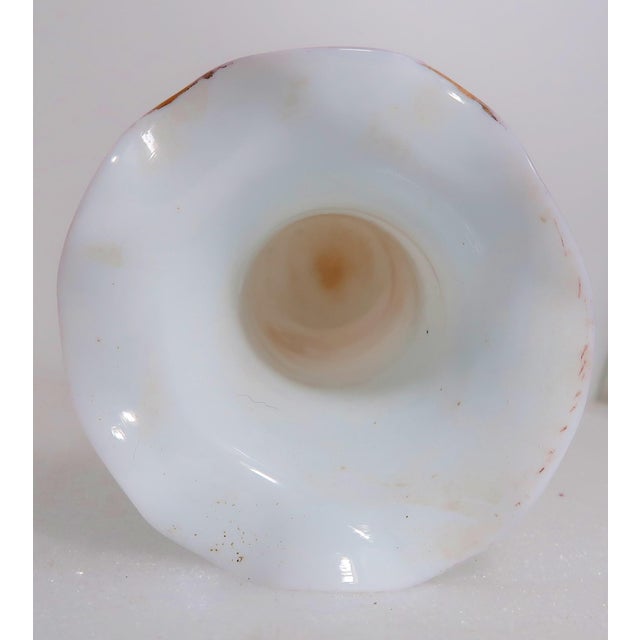 Lovely Tall Vintage Hand-Painted Porcelain Vase For Sale - Image 11 of 18