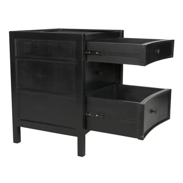 Noir NOIR Hampton Night Stand 24", Hand Rubbed Black For Sale - Image 4 of 5