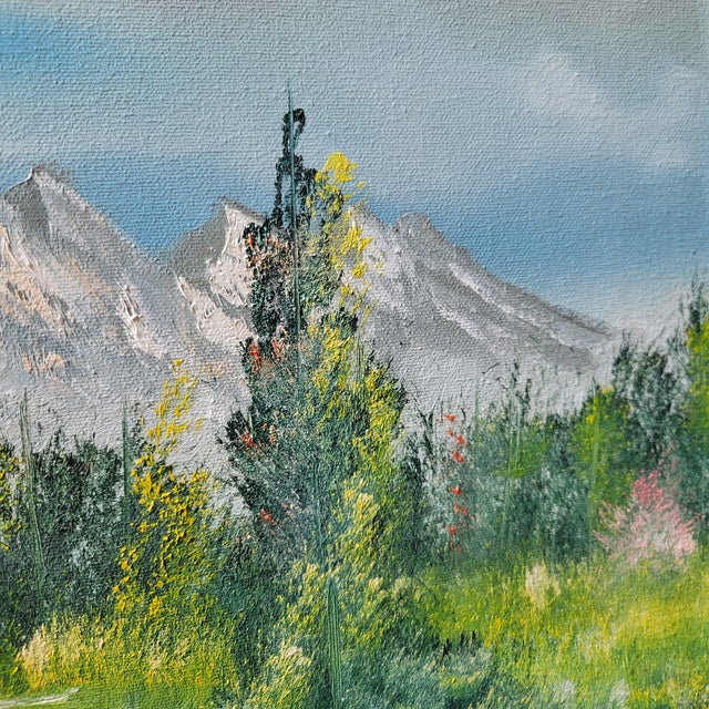 1970s S. LeRoy Original Oil on Canvas River Landscape Painting Signed Unframed Trees For Sale - Image 17 of 18