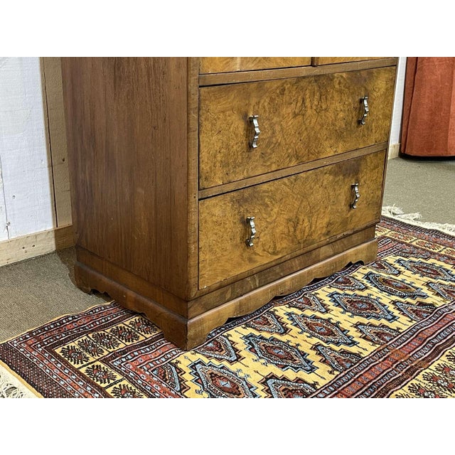 Art Deco English Sideboard in Burr Walnut, 1950s For Sale - Image 4 of 18