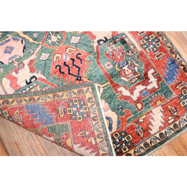 Green Late 20th Century Large Scale Persian Gabbeh - 3'11" x 6'5" For Sale - Image 8 of 9