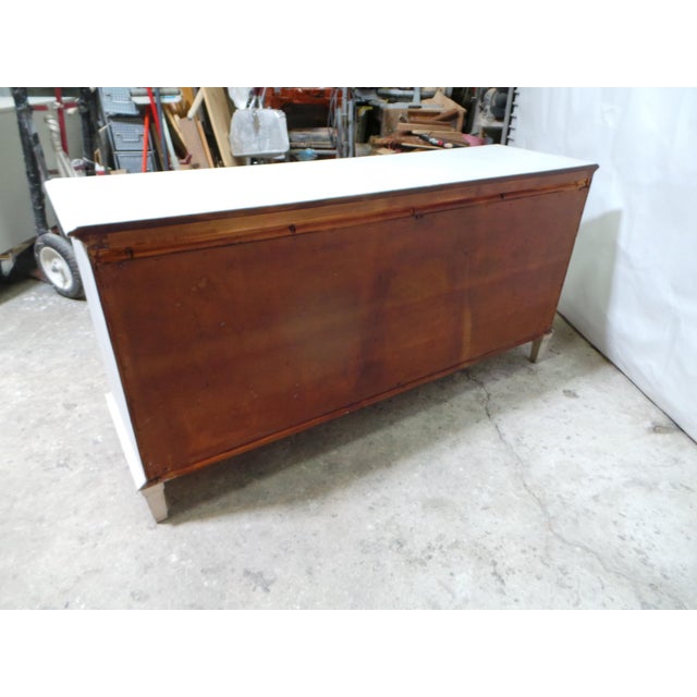 Antique White Gustavian Style 8 Drawer Dresser For Sale - Image 8 of 9