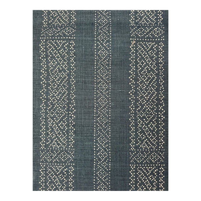 Clay McLaurin Studio Miguel Fabric in Indigo on 100% Belgian Linen 4 Yards For Sale