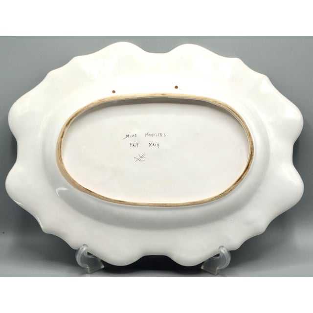 French Moustiers Large Oval Platter Hand Painted For Sale - Image 9 of 9