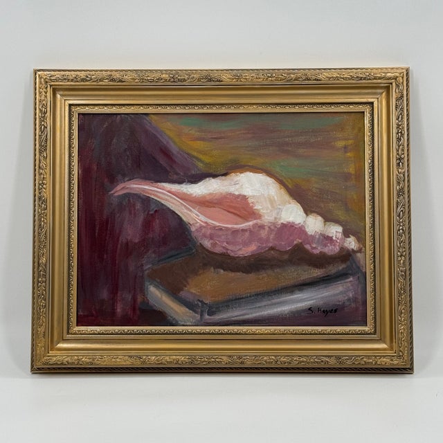 Paint Original Contemporary Conch Shell Still Life Painting For Sale - Image 7 of 10