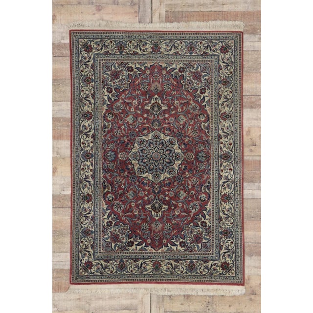 Red Vintage Chinese Rug - 04'02 X 06'02 For Sale - Image 8 of 9