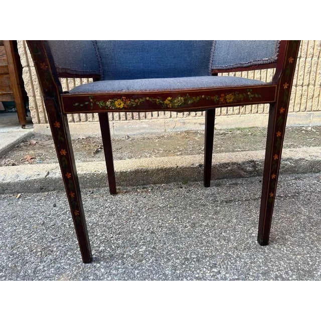 Traditional Early 20th Century Edwardian Style Satinwood Dressing Chair For Sale - Image 3 of 12