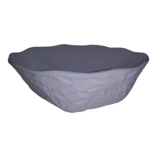 1950s Indiana Glass Milk Glass Imprinted Daisies Compote Dish For Sale