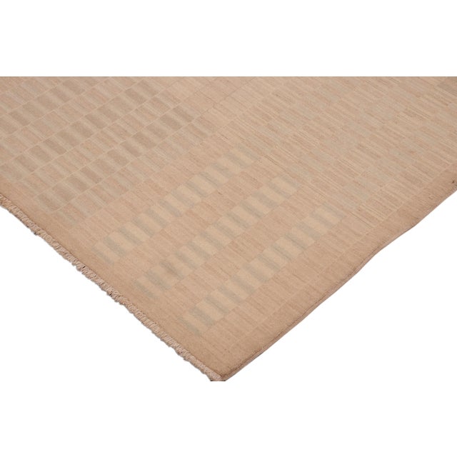 Shabby Chic Gabbeh Brown/Tan Wool Rug - 10'3'' X 13'11' For Sale - Image 4 of 10