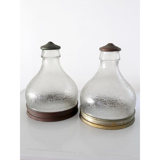 Pair of Vintage Holophane Style Prismatic Glass Pendant Light Shades For Sale - Image 4 of 9