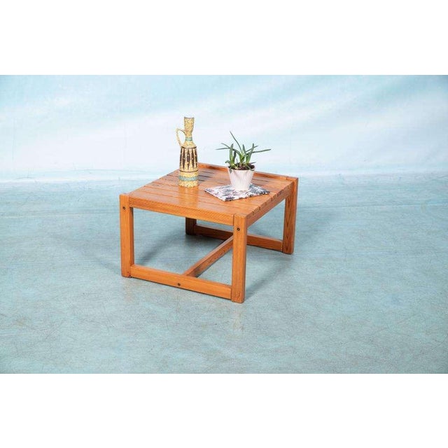 Boho Chic Square Japandi Side Table, 1970s For Sale - Image 3 of 11