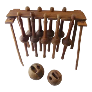 19th Century French Basque Lawn Game - 12 Pieces