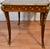 1910s c.1910 French Louis XV Walnut Coffee Table With Satinwood Inlay & Green Marble Top Bronze Mounts For Sale - Image 5 of 16