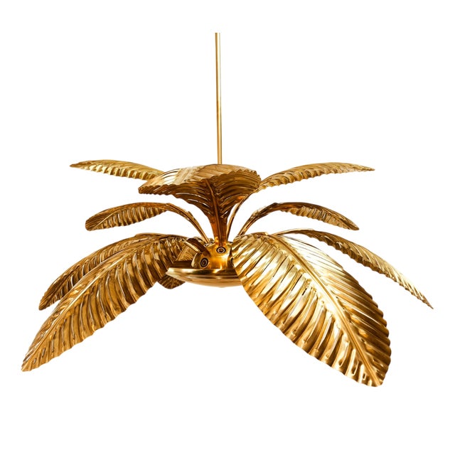 Brass Palm Pendant Light For Sale