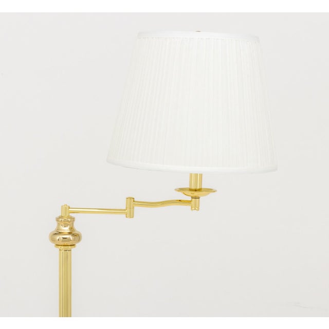 Early 21st Century Modern Polished Brass Adjustable Floor Lamps, Pair For Sale - Image 5 of 8