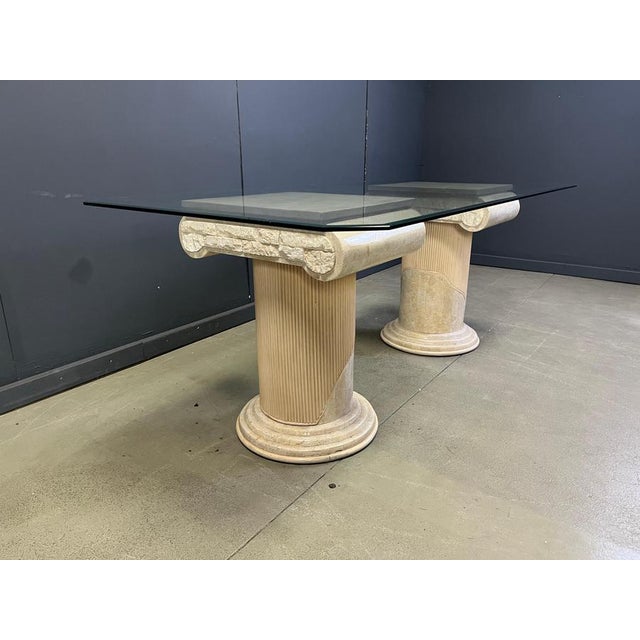 Vintage Tesselated Stone Pedestal Dining Table by Maithland Smith, 1970s For Sale - Image 4 of 13